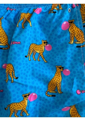 MC2 Saint Barth cheetah-print drawstring swim shorts - Blue