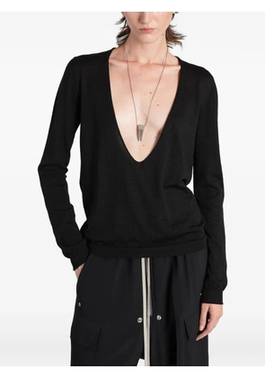 Rick Owens plunging V-neck sweater - Black