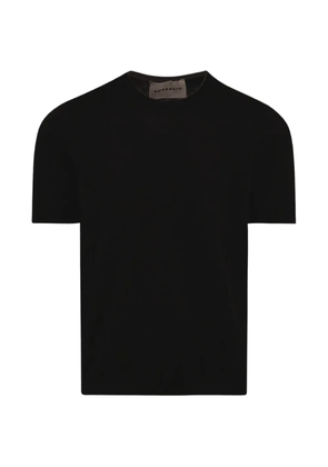 AMARANTO linen short-sleeve sweater - Black