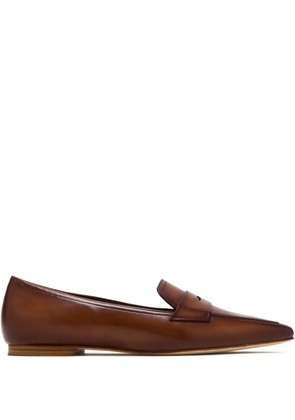 Magnanni pointed-toe penny loafers - Brown