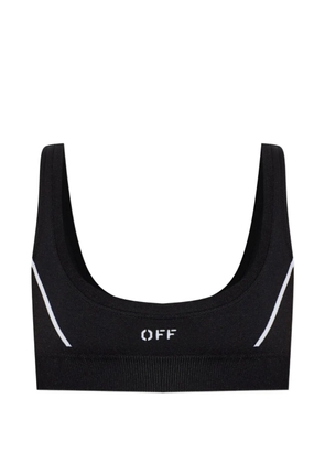 Off-White logo-embroidered sports bra - Black
