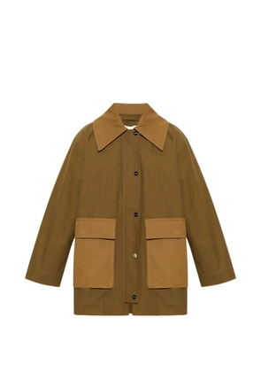 GANNI patch-pocket cotton military jacket - Green