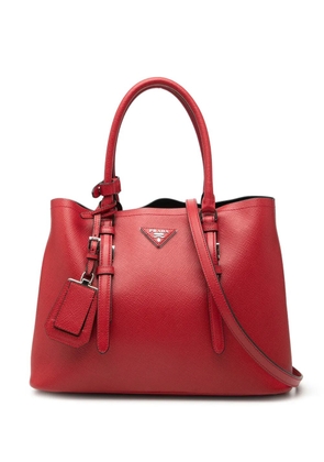 Prada Pre-Owned 2013-2026 Medium Saffiano Cuir Double Handle satchel - Red