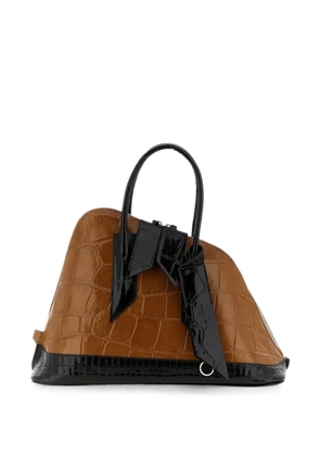 The Attico La Sant Ambroeus crocodile-effect tote bag - Brown