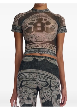 Ottolinger Tree Of Life mesh T-shirt - Black