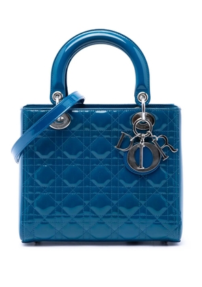 Christian Dior Pre-Owned 2015 Medium Patent Cannage Lady Dior satchel - Blue