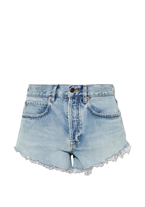 Balenciaga distressed frayed-edge shorts - Blue