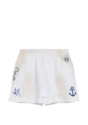 Balenciaga tattoo-print cotton shorts - White