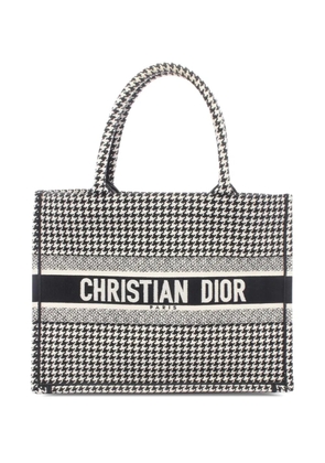 Christian Dior Pre-Owned 2018-2019 Medium Canvas Houndstooth Embroidered Book tote bag - Black