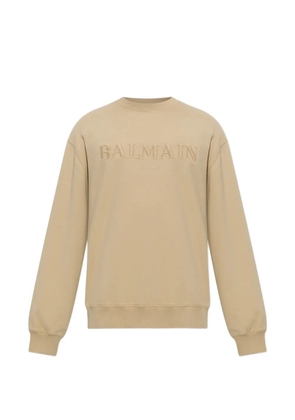 Balmain logo-embroidered sweatshirt - Neutrals