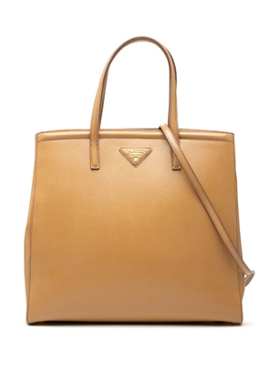Prada Pre-Owned 2010-2026 Saffiano Vernice Parabole satchel - Brown