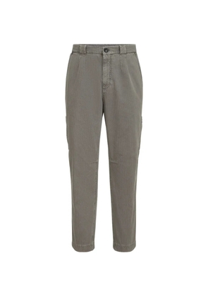 Brunello Cucinelli cotton chevron trousers with zipped pocket - Grey