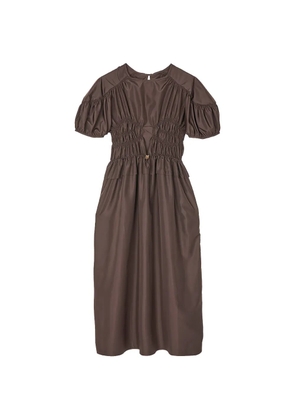 Cecilie Bahnsen Betsy smocked flared midi dress - Brown
