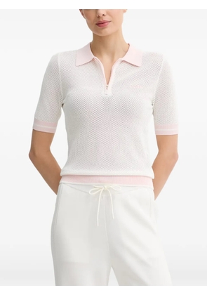 GUESS USA zip-fastening mesh-knit polo shirt - White