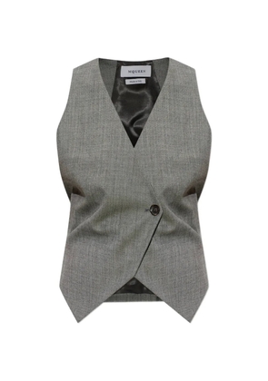 Alexander McQueen lace-up asymmetric-hem vest - Grey