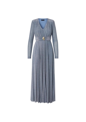 LIU JO long pleated lurex dress - Blue