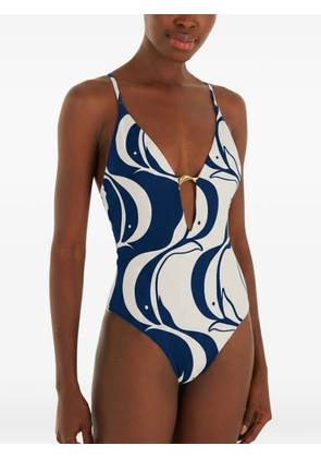 FARM Rio V-neck swimsuit - Blue