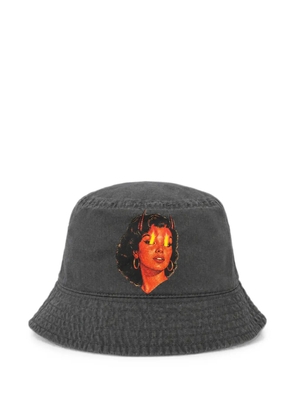 Melt graphic-print bucket hat - Black