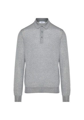 Gran Sasso long-sleeve knitted polo shirt - Grey