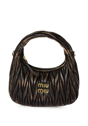 Miu Miu Wander quilted leather clutch bag - Brown