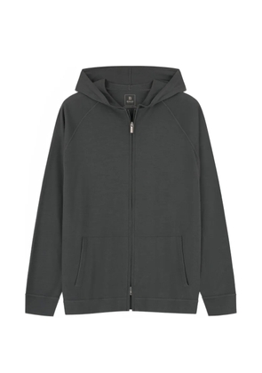 Boggi Milano knitted sweatshirt full-zip hoodie in superfine merino - Grey