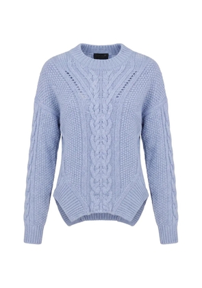 DONDUP cable-knit crew-neck sweater - Blue