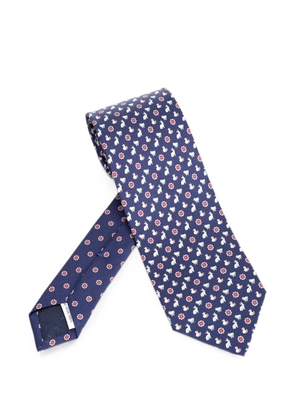 Ferragamo pointed-tip tie - Blue