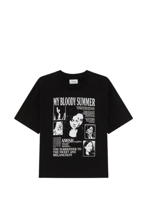 AMISH graphic-print cropped T-shirt - Black