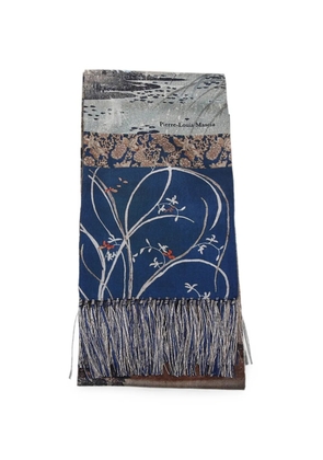Pierre-Louis Mascia mixed-print fringed scarf - Blue