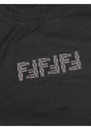 Fendi Pre-Owned 2000s FF Labyrinth embroidery short-sleeve T-shirt - Black