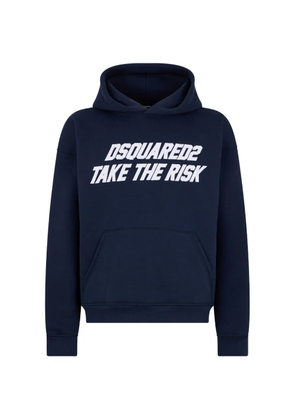DSQUARED2 slogan-print relaxed-fit hoodie - Blue