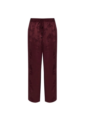 GANNI floral-motif trousers - Red