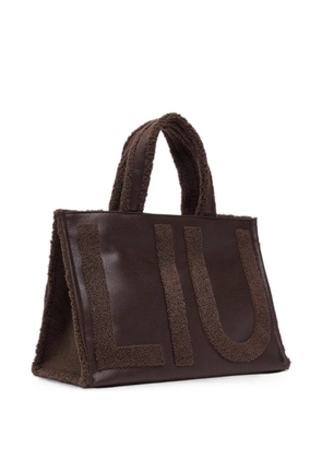 LIU JO large tote bag with logo - Brown