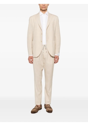 Eleventy drawstring-waist suit - Neutrals