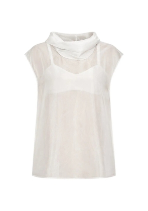 Sans Faff Halo cowl-neck blouse - Neutrals