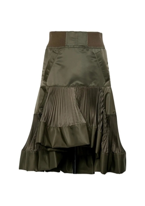 sacai pleated panelled maxi skirt - Green
