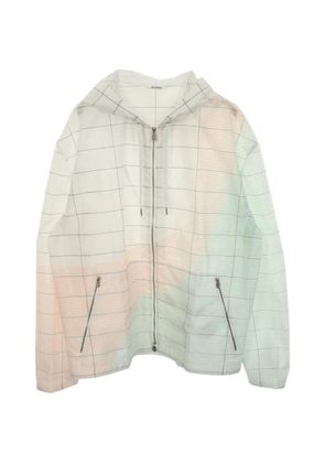 Hermès Pre-Owned 2010s hooded check jacket - White