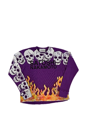 SATOSHI NAKAMOTO Lost Boy skull-print sweatshirt - Purple