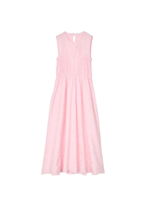 Cecilie Bahnsen Christy smocked-waist flared maxi dress - Pink