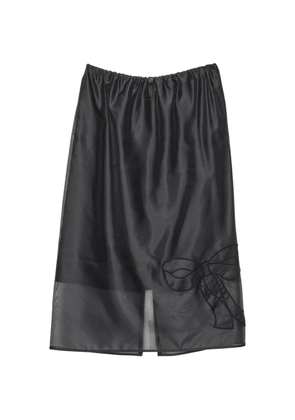 Cecilie Bahnsen Bria bow-appliqué straight midi skirt - Black