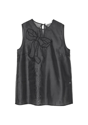 Cecilie Bahnsen Alba bow-detail sleeveless organza blouse - Black
