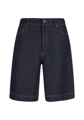 Weekend Max Mara contrast-stitch logo-patch shorts - Blue