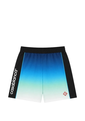 Casablanca gradient-effect logo-print shorts - Blue