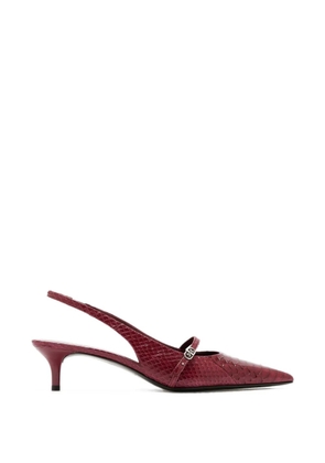 Tory Burch Double T snakeskin-effect pumps - Red