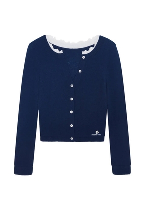 SHUSHU/TONG ruffle-trim button-up cardigan - Blue