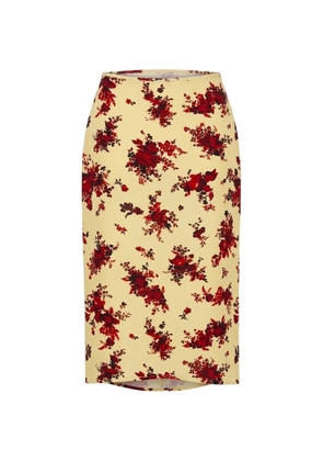 Jil Sander floral-print pencil midi skirt - Yellow