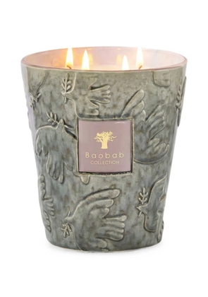 Baobab Collection Colombe embossed dove-motif candle (16cm) - Green