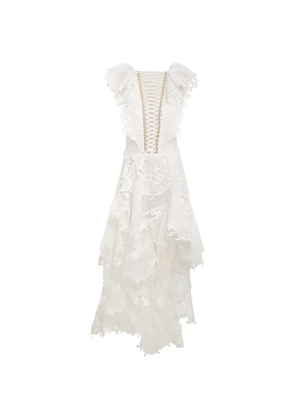 ZIMMERMANN guipure lace ruffled maxi dress - White