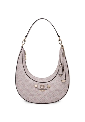 GUESS USA Lindsey monogram-print curved shoulder bag - Pink