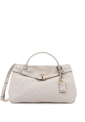 GUESS USA logo-embossed padlock-detail tote bag - Neutrals